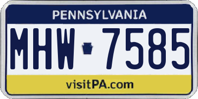 PA license plate MHW7585