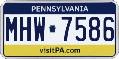 PA license plate MHW7586