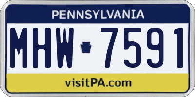 PA license plate MHW7591