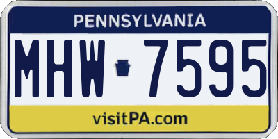 PA license plate MHW7595