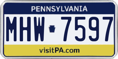 PA license plate MHW7597