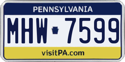 PA license plate MHW7599