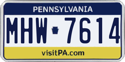 PA license plate MHW7614