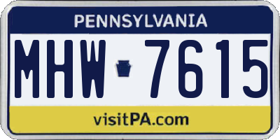 PA license plate MHW7615