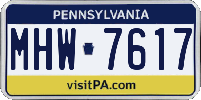 PA license plate MHW7617