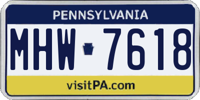 PA license plate MHW7618