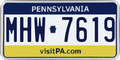 PA license plate MHW7619