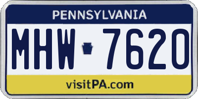 PA license plate MHW7620