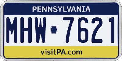 PA license plate MHW7621