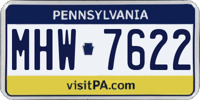 PA license plate MHW7622