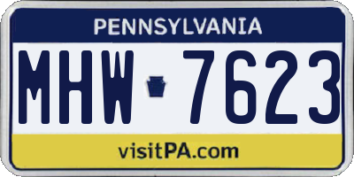 PA license plate MHW7623