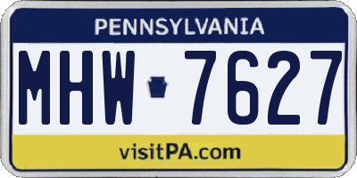 PA license plate MHW7627