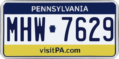 PA license plate MHW7629