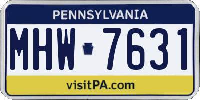 PA license plate MHW7631