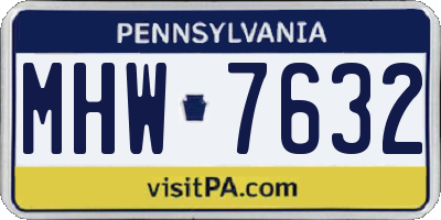 PA license plate MHW7632