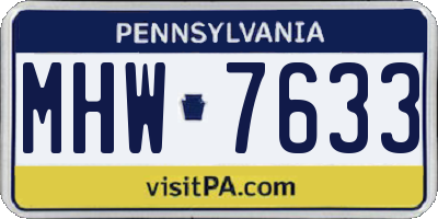 PA license plate MHW7633