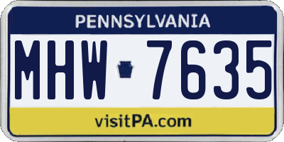 PA license plate MHW7635