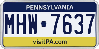 PA license plate MHW7637