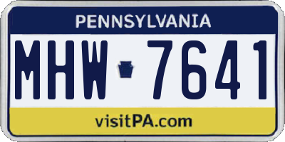 PA license plate MHW7641
