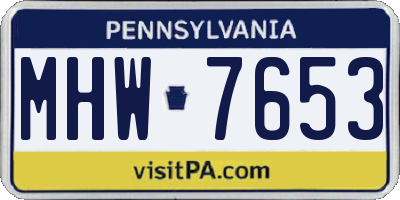 PA license plate MHW7653