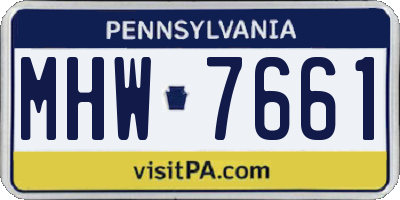 PA license plate MHW7661
