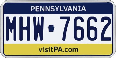 PA license plate MHW7662
