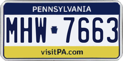 PA license plate MHW7663
