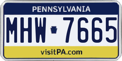 PA license plate MHW7665