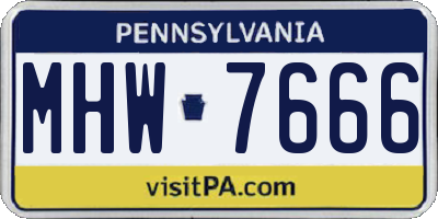 PA license plate MHW7666