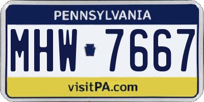 PA license plate MHW7667