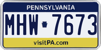 PA license plate MHW7673