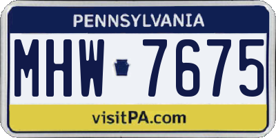 PA license plate MHW7675