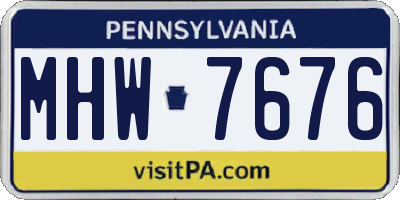 PA license plate MHW7676