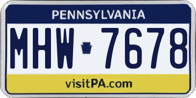 PA license plate MHW7678