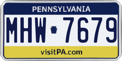 PA license plate MHW7679