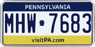 PA license plate MHW7683