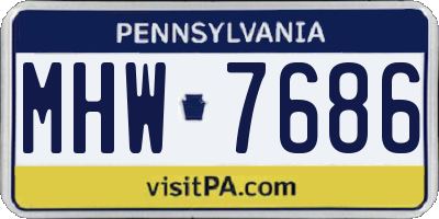 PA license plate MHW7686