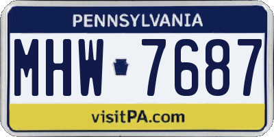 PA license plate MHW7687