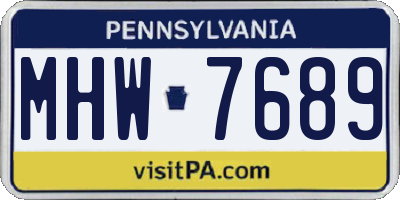PA license plate MHW7689