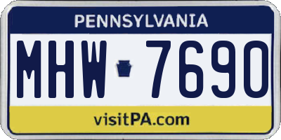 PA license plate MHW7690