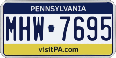 PA license plate MHW7695