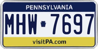 PA license plate MHW7697