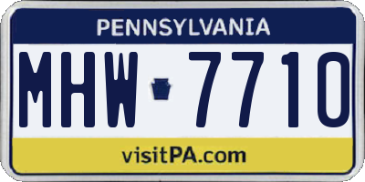 PA license plate MHW7710