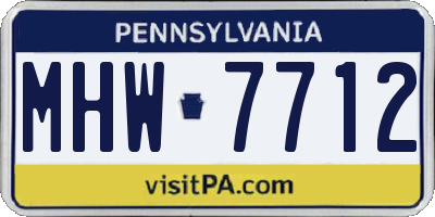 PA license plate MHW7712