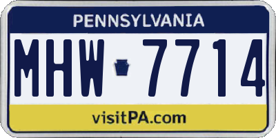 PA license plate MHW7714