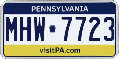 PA license plate MHW7723