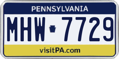 PA license plate MHW7729