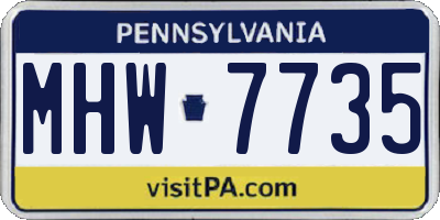 PA license plate MHW7735