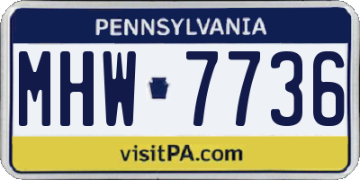 PA license plate MHW7736