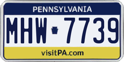 PA license plate MHW7739